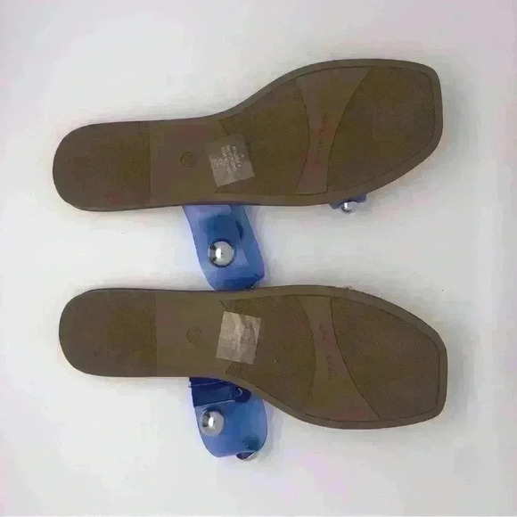 Marc Fisher Blue Clear Studs Sandals Sz 8 - Picture 6 of 11